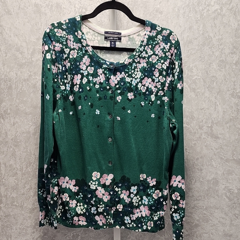 Lands' End Supima Cotton Cardigan - Size XL